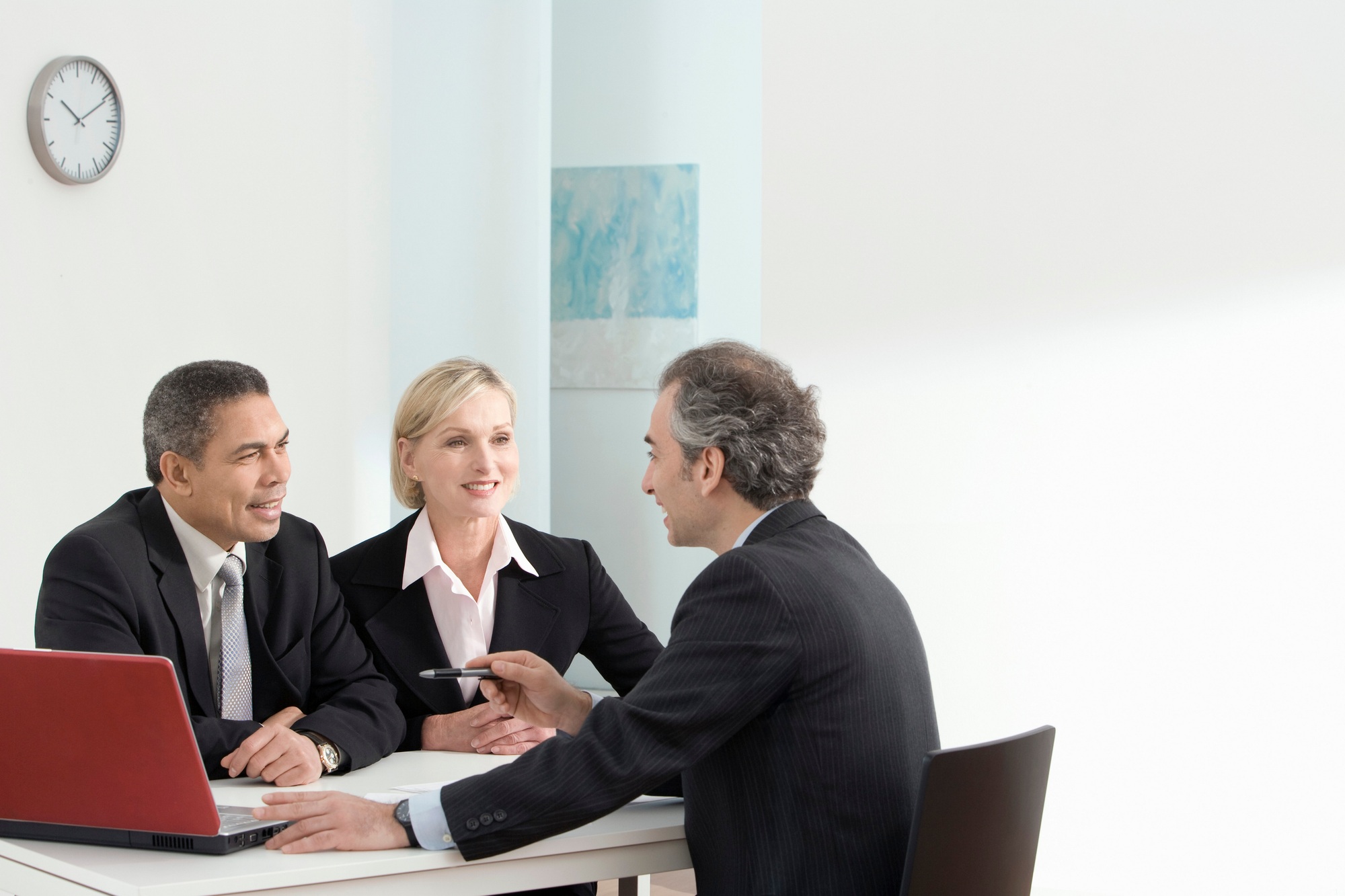 A business discussion with laptop